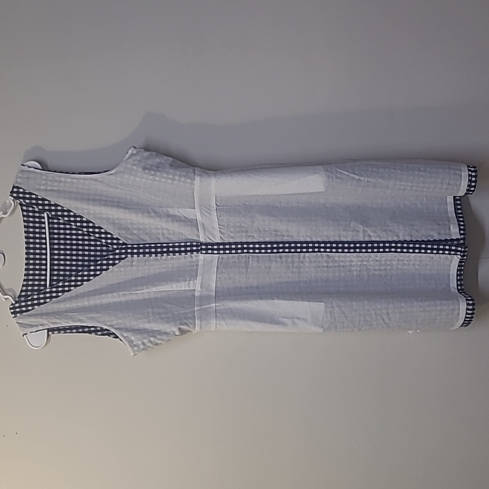 J. Crew Navy and White Gingham Midi Dress - Picture 11 of 16
